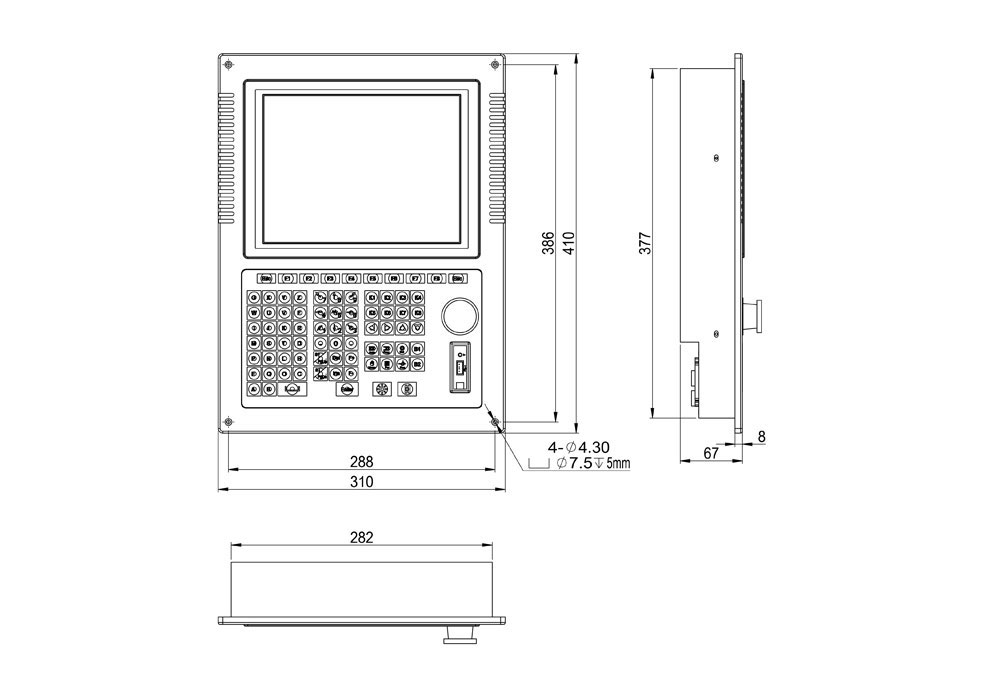 CC-M4切割机数控系统装配尺寸图